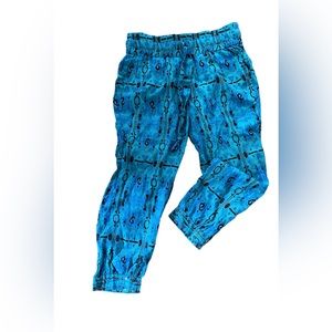 NEW - Turquoise Calypso Ubari Linen Joggers